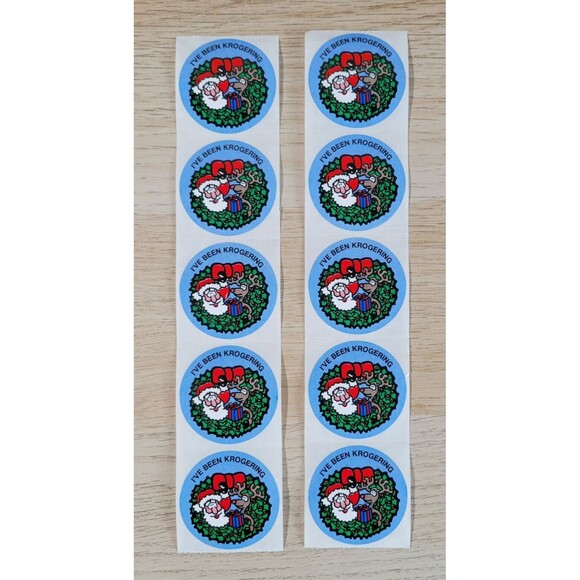 Vtg Kroger I've Been Krogering Christmas Stickers Advertising Promo Lot Krogers - Picture 1 of 3